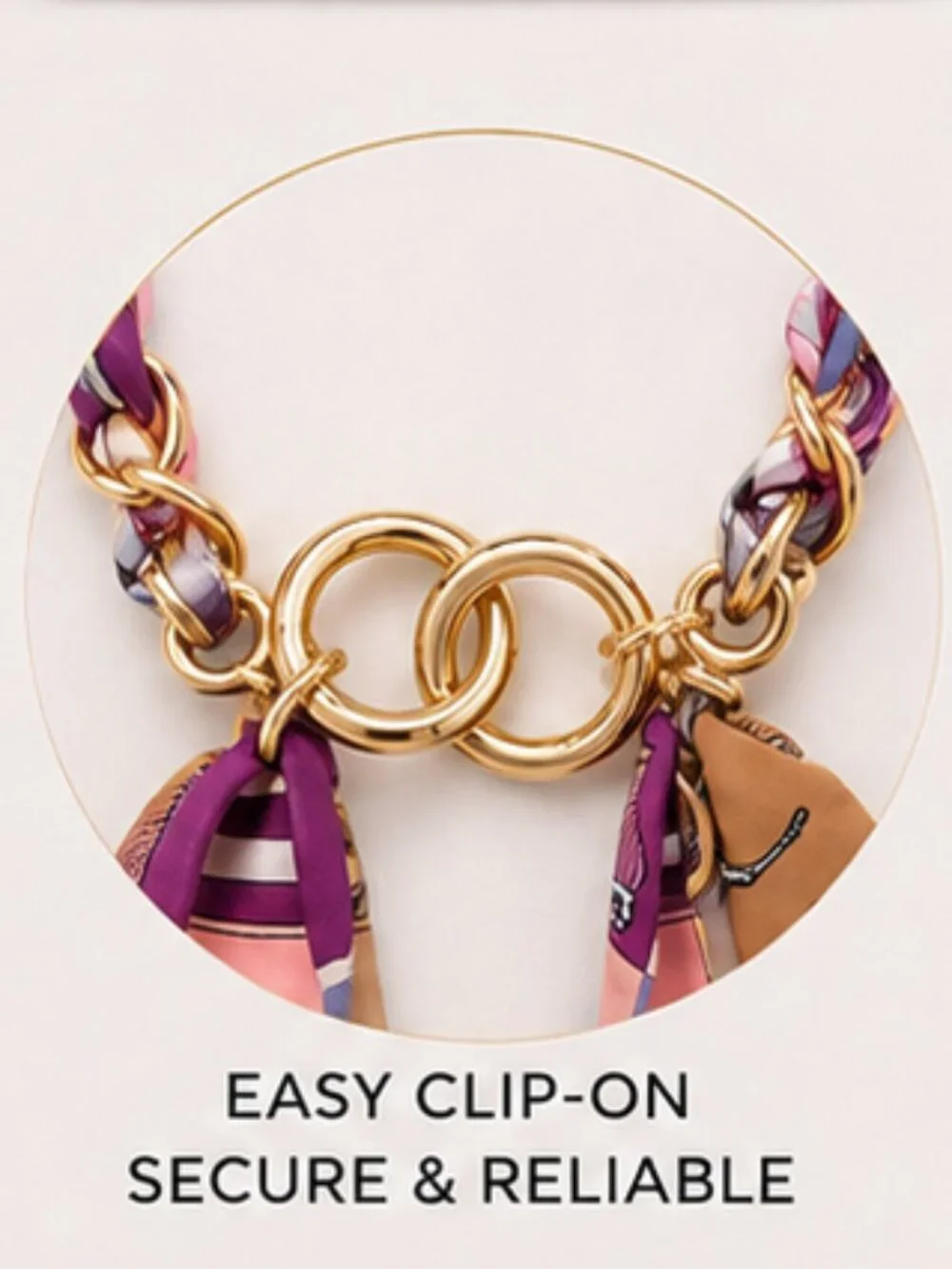 Ribbon Chain Phone Crossbody Lanyard with clear Tether Patch